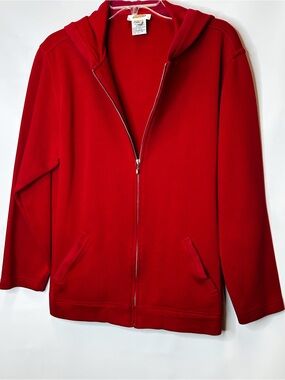 Talbots Red Full-Zip Hooded sweater